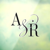 ANDREA Modern Minimalistisch Groot Huwelijk Monogr Raamsticker (Vel 3)