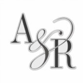 ANDREA Modern Minimalistisch Groot Huwelijk Monogr Sticker (Voorkant)