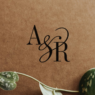 ANDREA Monogram Chic Moderne bruiloft Rubber Stemp Rubberstempel