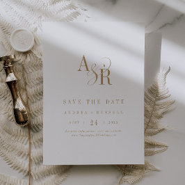 ANDREA Monogram Eenvoudig Goud Minimale Formele Hu Save The Date