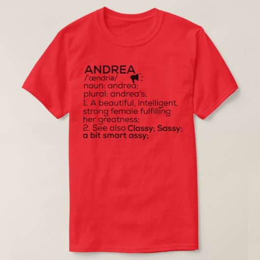 Andrea Naam Definitie Andrea Vrouw Naam T-shirt (Design voorkant)