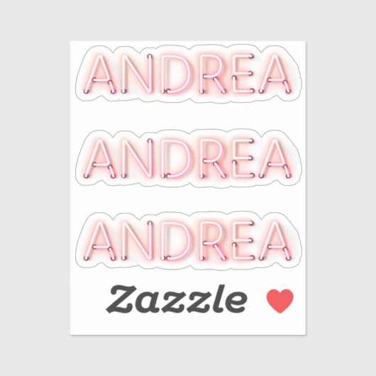 Andrea Name in Ggloed Neon Lights Sticker (Vel)