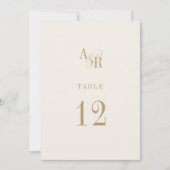 ANDREA Neutral Gold Cream Mariage Numéros de table (Devant)