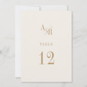 ANDREA Neutral Gold Cream Mariage Numéros de table (Dos)