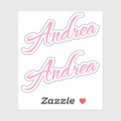 Andrea Nom décoratif en rose x2 Sticker (Feuille)