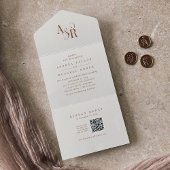 ANDREA QR Code Boho Crème Eenvoudige Minimale Trou All In One Uitnodiging