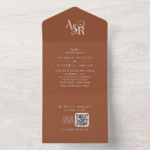 ANDREA QR Code Terracotta Simple Minimal Wedding All In One Uitnodiging (Binnen)