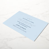 Andrea Sky Blue Elegant Wedding Bewaar de datum Folie Uitnodiging (Gedraaid)