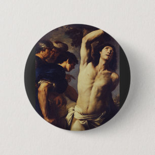 Andrea Vaccaro: St. Sebastiaan Barok Schilderkunst Ronde Button 5,7 Cm