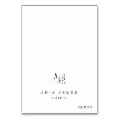ANDREA Wit Zwart Minimal Wedding Place Cards Kaart (Voorkant)