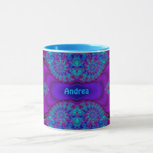 ANDREA ~ Zany 3D ~ Blue, Green and Paars Mok