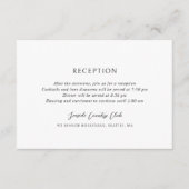 Andrea Zwart Wit Elegant Huwelijk Informatiekaartje (Voorkant)