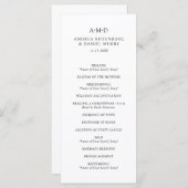 Andrea Zwart Wit Elegant Huwelijk Programma (Voorkant / Achterkant)