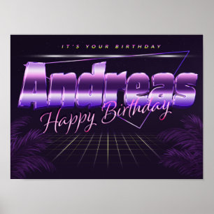 Andreas Name Vorname retro Poster Geburtstag