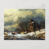 Andreas Schelfhout Nederlands landschap met figure Briefkaart (Voorkant)