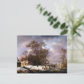 Andreas Schelfhout Winter Landschap Briefkaart (Staand voorkant)