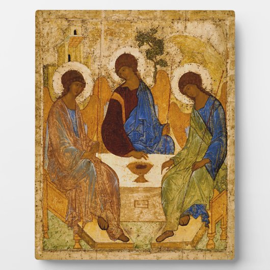 Andrei Rublev Heilige Trinity Icon Orthodoxe relig Fotoplaat (Voorkant)