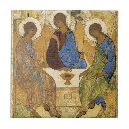 Andrei Rublev Iconic Trinity Angels Abraham Bijbel Tegeltje (Voorkant)