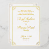 Andrew and Marina English Foil Invitation (Recto/Verso)