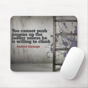 Andrew Carnegie Inspirerend Quote "Push up" Muismat