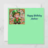 ANDREW ~ Carte d'anniversaire ~ Costume de St. Pat (Dos)