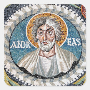 Andrew de apostel mozaïek vierkante sticker