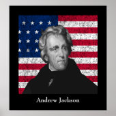 Andrew Jackson en de Amerikaanse vlag Poster (Voorkant)