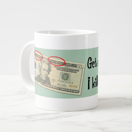 Andrew Jackson Ik heb de banken vermoord Extra Grote Mok (Voorkant links)