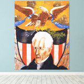 Andrew Jackson Portrait Canvas Afdruk (Insitu (Houten vloer))