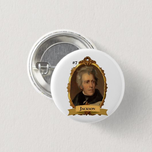 Andrew Jackson President #7 Button (Voorkant /achterkant)