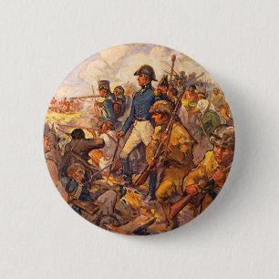 Andrew Jackson Tijdens de strijd om New Orleans Ronde Button 5,7 Cm