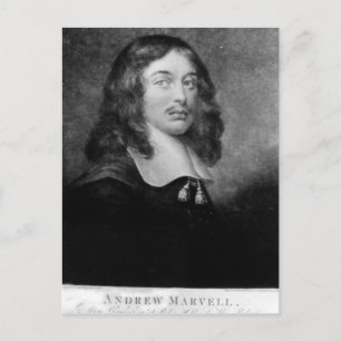 Andrew Marvell , gegraveerd door John Raphael Smit Briefkaart