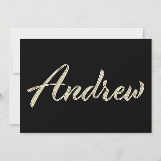 Andrew Name white gold Handwriting Karte Kaart (Voorkant)