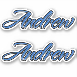 Andrew Nom autocollant Stickerset bleu