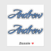 Andrew Nom autocollant Stickerset bleu (Feuille)