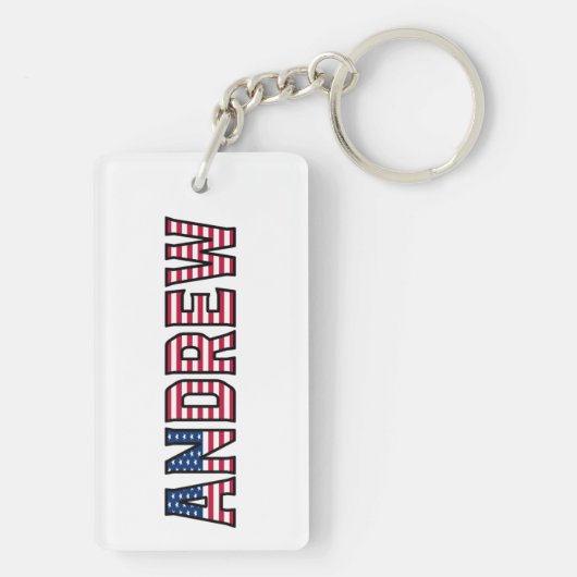 Andrew Nom Prénom Porte-clés Drapeau USA (Dos)