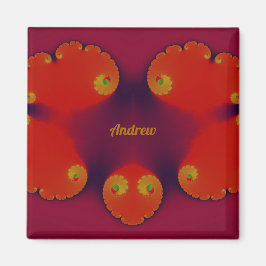 ANDREW ~ Red Scarlet Blue and Yellow Pattern ~ Magneet