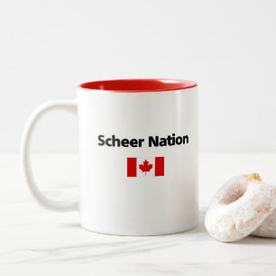 Andrew Scheer Nation Conservatieve Canadese vlag Tweekleurige Koffiemok