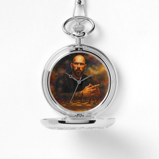 Andrew Tate Silver Pocket Watch Horloge (Voorkant)