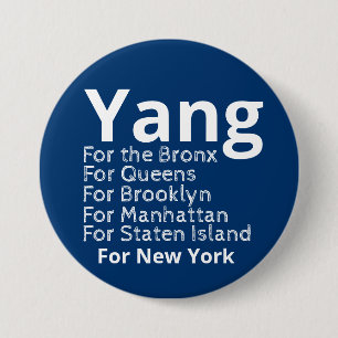 Andrew Yang voor burgemeester Ronde Button 7,6 Cm