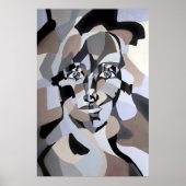 Androgin Abstract in modern Geometrisch Cubisme Poster (Voorkant)