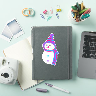 Androgyne Pride Snowman Sneeuwman Vlag Groen Sticker