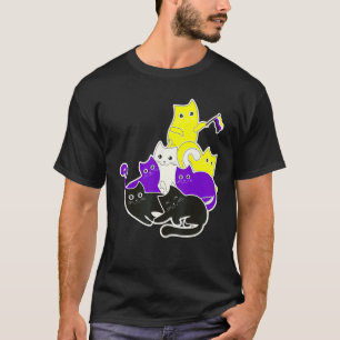 Androgyny non-Binary Cat Flag Gender Identity Ge T-shirt