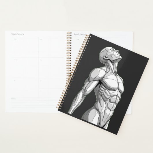 Android Anatomy: Futuristic Cyborg Daily Planner (Devant avec enveloppe)