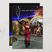 ANDROID BALLET, Black Red Blue Science Fiction Kaart (Voorkant / Achterkant)