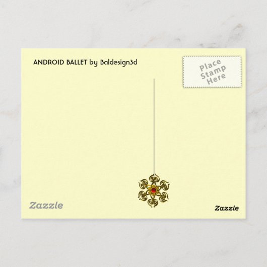 ANDROID BALLET, sciencefiction Briefkaart (Achterkant)