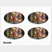 ANDROID BALLET, sciencefiction Ovale Sticker (Vel)