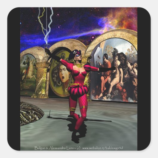 ANDROID BALLET, sciencefiction Vierkante Sticker (Voorkant)