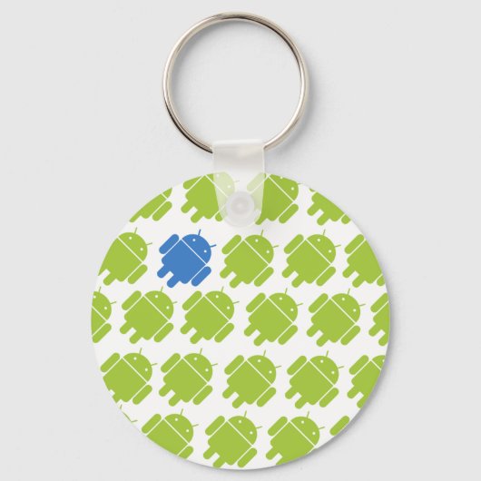 Android Blue vliegen Sleutelhanger (Voorkant)