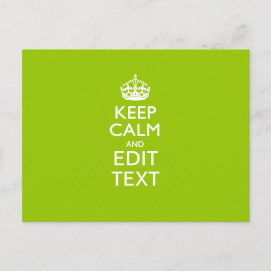 Android Green Decor Keep Calm and Jouw tekst Briefkaart (Voorkant)